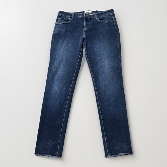 Carve Designs Jeans Womens 8 Blue Slim Fit Denim Raw Hem Dark Wash 33x30 - Picture 1 of 8